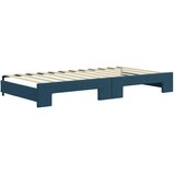  Dnevni krevet na razvlačenje plavi 100 x 200 cm baršunasti | shoptok.hr