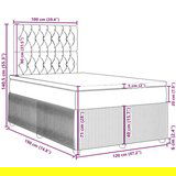 vidaXL Krevet s oprugama i madracem svjetlosivi 120x190 cm od tkanine | shoptok.hr