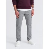 Ombre Men's pants with cargo pockets and leg hem - grey | Eponuda.ba