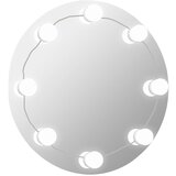 Maison Chic Stensko Ogledalo - Zrcalo - Kozmetično ogledalo brez okvirja z LED lučkami okroglo steklo, (21697757) | Shoptok.si