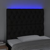  LED uzglavlje crno 100x7x118/128 cm od tkanine | Eponuda.com