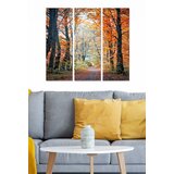 Wallity MDF114035173 multicolor decorative mdf painting (3 pieces) Cene