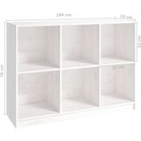 vidaXL Ormarić za knjige bijeli 104 x 33 x 76 cm od masivne borovine | shoptok.hr