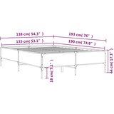  Okvir za krevet smeđi hrast 135x190cm konstruirano drvo i metal | shoptok.hr