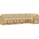  Set vanjskih sofa 6 pcs Bijela i bež 304 x 126,5 x 73 cm | Eponuda.ba