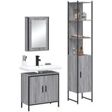vidaXL 3-dijelni set kupaonskog namještaja siva boja hrasta drveni | shoptok.hr