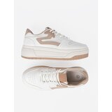 Shelvt White and beige platform sneakers | ePonuda.com