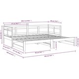  Dnevni ležaj na izvlačenje sivi 2x(80x200) cm masivna borovina | shoptok.hr