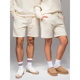 Ombre Unisex sweat shorts with drawstring waist - cream | Shoptok.si