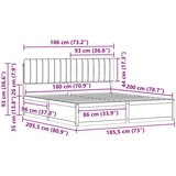  Krevetni okvir s tapiciranim uzglavljem Crna 180 x 200 cm | shoptok.hr