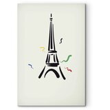  Slika - Black Graphic Drawing of the Eiffel Tower on a Cream Background 80x120 Standard | shoptok.hr