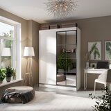 ADRK Klizni ormar s ogledalom OSGAR 150 cm - BIJELA-CRNA | shoptok.hr