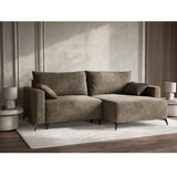 Maison de Rêve Smeđa sklopiva/s prostorom za odlaganje kutna garnitura od šenila (s desnim kutom/s ležaljkom) Leon – | shoptok.hr