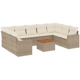  10-dijelni set vrtnih sofa s jastucima bež od poliratana 66 x 62 x 69 cm | Shoptok.si