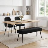  Klupa s gumbastim tkanjem Crna 110 x 40 x 46 cm Baršun | shoptok.hr