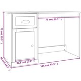  Radni stol s ladicom crni 115 x 50 x 75 cm konstruirano drvo | shoptok.hr
