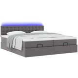  Otomanski krevet s madracima i LED sivi 180x200 cm umjetna koža | shoptok.hr