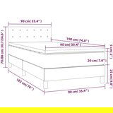  Krevet box spring madrac LED cappuccino 90x190cm umjetna koža | shoptok.hr