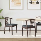  Stolac za blagovanje 2 pcs Svijetlosmeđa i crna Čvrsto drvo | shoptok.hr