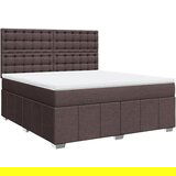 vidaXL Box spring postelja z vzmetnico temno rjava 180x200 cm blago, (21307508) Cene