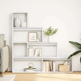 vidaXL Pregrada s knjižno omaro 4-nad. bela 143,5x29x143,5 cm inž. les | Shoptok.si