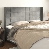 Uzglavlje s ušima svjetlosivo 183x16x118/128 cm baršunasto | shoptok.hr