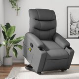 Maison Chic masažni naslanjač - Relax naslanjač s funkcijo vstajanja sivo umetno usnje, (22062214) | Shoptok.si