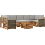  Set vanjskih sofa 8 kom. Prirodna i svjetlosiva | shoptok.hr