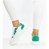 Gemre White sneakers with green accent Fournie | Shoptok.si