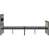 Metalni Kovinski posteljni okvir brez vzmetnice sonoma hrast 193x203 cm, (21607937) | Shoptok.si