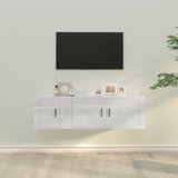 The Living Store Komplet TV omaric 2-delni visok sijaj bel inženirski les - Komplet TV Omaric, (21374214) Cene