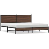  Metalni okvir kreveta bez madraca smeđa boja hrasta 183x213 cm | Eponuda.com