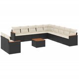  The Living Store Vrtna sedežna garnitura 12-delna z blazinami črn poli ratan - Vrtna Sedežna Garniture, (21460816) | Shoptok.si