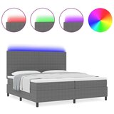  Box Spring Postelja z vzmetnico in LED svetlobo Siva 200x200 cm Žametna tkanina, (22081026) | Shoptok.si