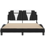  Okvir kreveta LED crno-bijeli 120 x 200 cm umjetna koža | shoptok.hr