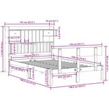 Krevet s regalom z knjige bez madraca bijeli 135x190cm borovina | shoptok.hr