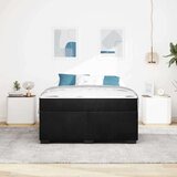 vidaXL Posteljni okvir z vzmetnico Drugo Črna 160 x 200 cm Žamet | Shoptok.si