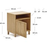 Kave Home Noćni ormarić u dekoru hrasta u prirodnoj boji Beyla – | shoptok.hr