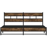 vidaXL Metalni okvir kreveta bez madraca boja hrasta 180x200 cm | shoptok.hr