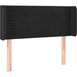  Vzglavje z ušesi črno 83x16x78/88 cm žamet, (20736603) | Shoptok.si