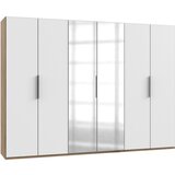 MID.YOU omara s klasičnimi vrati, bela, barve hrasta | Shoptok.si