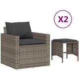  Vrtna sedežna garnitura 4-delna z blazinami siv poli ratan | Shoptok.si