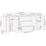  Strani šal 3 pcs Bel pranje finiš 180 x 33 x 75 cm, (5000162880) | Shoptok.si