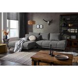 Hom`in KOTNA SEDEŽNA GARNITURA, šenilja modra, rjava | Shoptok.si