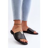 EVENTO PE1 Women's Black Eco Leather Flat Sandals Maliha | Shoptok.si