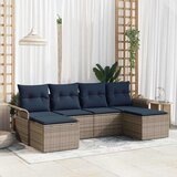  Sjedeća garnitura za vrt 6 kom. Siva Poli ratan 251 x 62 x 85 cm | shoptok.hr