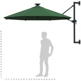 Zidni vrtni suncobran s LED svjetlima 300 cm zeleni | Eponuda.ba