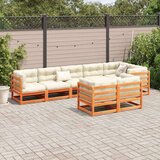  8-dijelni set vrtnih sofa s jastucima voštano smeđi od borovine | shoptok.hr