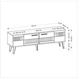 Hanah home tv polica moda white silver