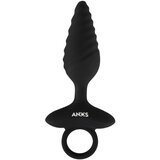 Anos - rebrasti vibracijski analni čep (črni) | Shoptok.si